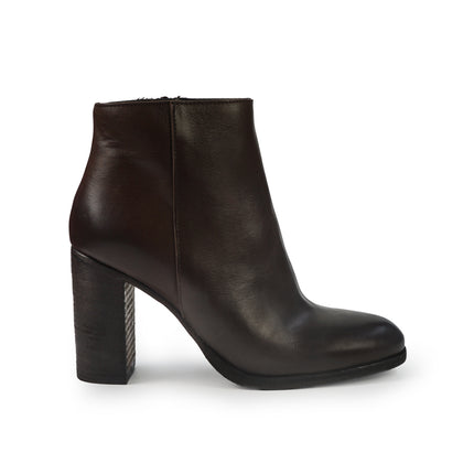 Gianni Crasto Stivaletti Donna alla Caviglia in Pelle Marrone con Tacco Alto 8563 PAGLIETTE Gianni Crasto 