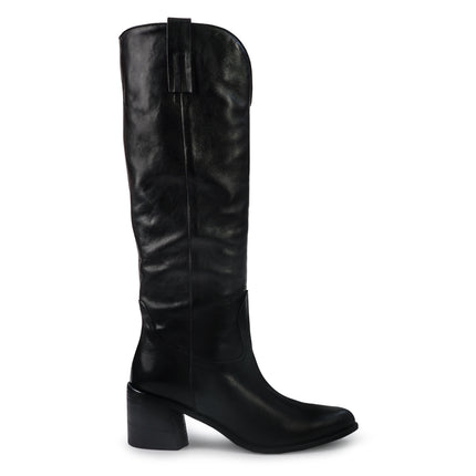 Gianni Crasto Stivale Camperos Tubolare Donna in Pelle Nera con Tacco Medio 8692 BLACK Gianni Crasto 