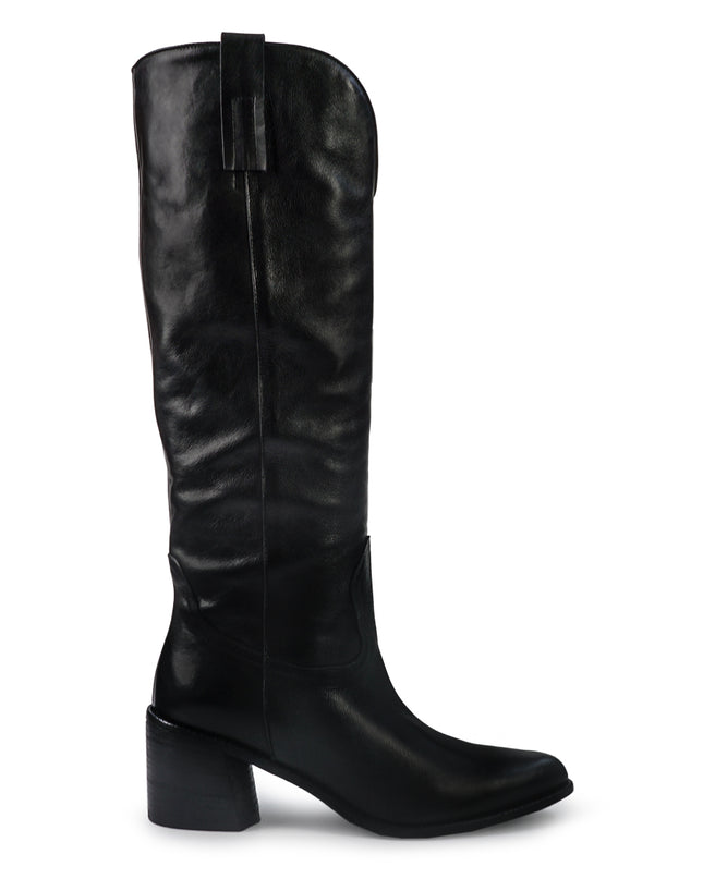 Gianni Crasto Stivale Camperos Tubolare Donna in Pelle Nera con Tacco Medio 8692 BLACK Gianni Crasto 