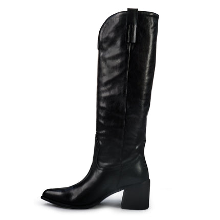 Gianni Crasto Stivale Camperos Tubolare Donna in Pelle Nera con Tacco Medio 8692 BLACK Gianni Crasto 