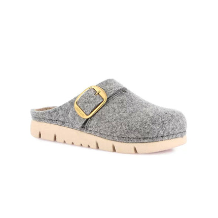 Grunland Pantofole Ciabatte Donna in Feltro di Lana Cenere CI0896 HATE CENERE Grunland 
