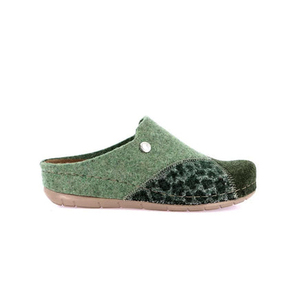 Grunland Pantofole Ciabatte Donna con Zeppa in Feltro Verde CI1551 PRAU VERDE Grunland 