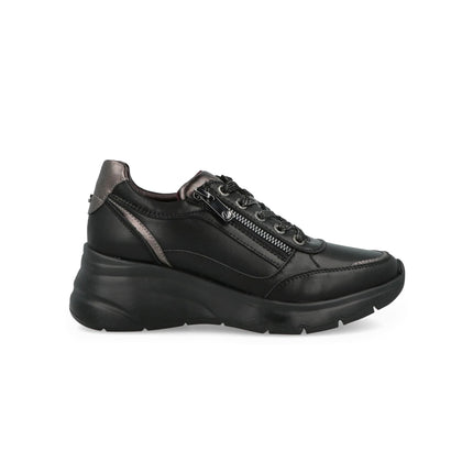 Impronte Sneakers Donna Lacci e Zip in Pelle Nero BARENA ZIP BLACK Impronte 