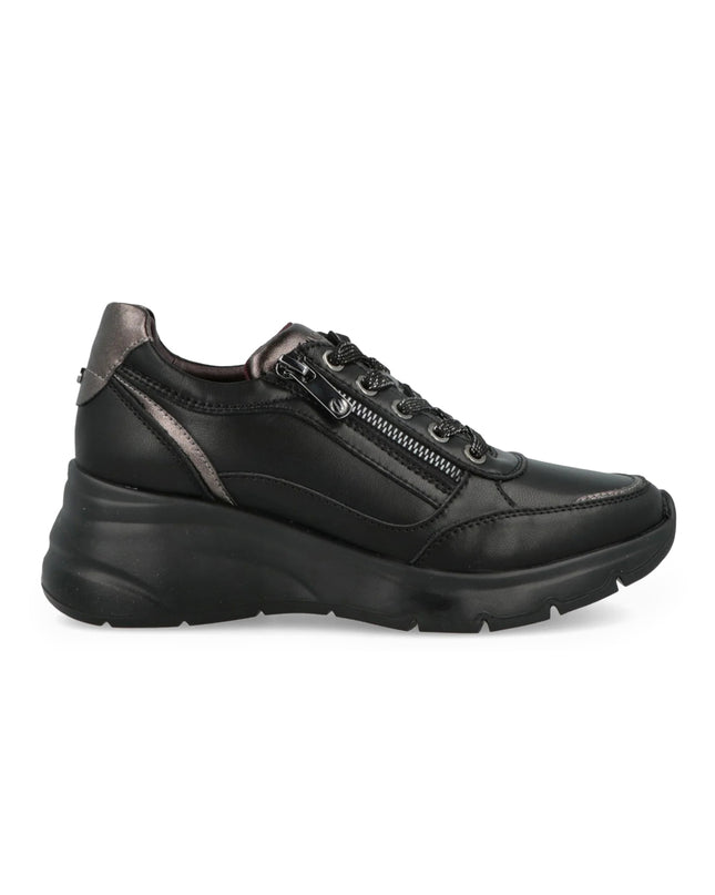 Impronte Sneakers Donna Lacci e Zip in Pelle Nero BARENA ZIP BLACK Impronte 