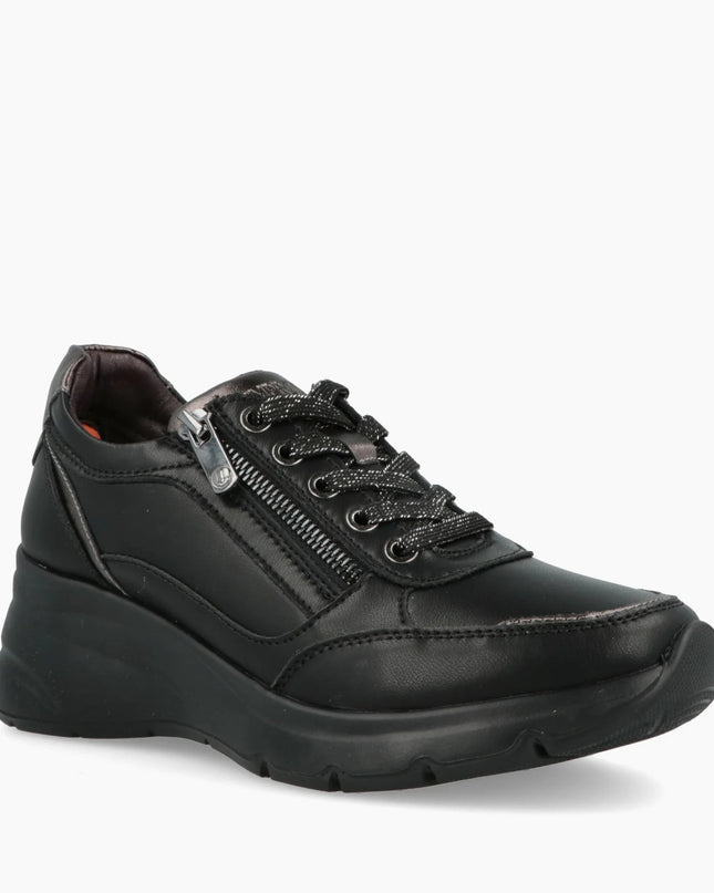 Impronte Sneakers Donna Lacci e Zip in Pelle Nero BARENA ZIP BLACK Impronte 