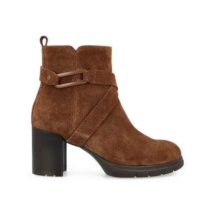 Impronte Stivaletti Donna con Tacco in Camoscio Cognac FENICE BUCKLE COGNAC Impronte 
