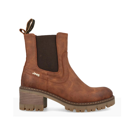 Jeep Stivaletti Donna con Tacco Cognac RAVEN CHELSEA NBK COGNAC Jeep Footwear 