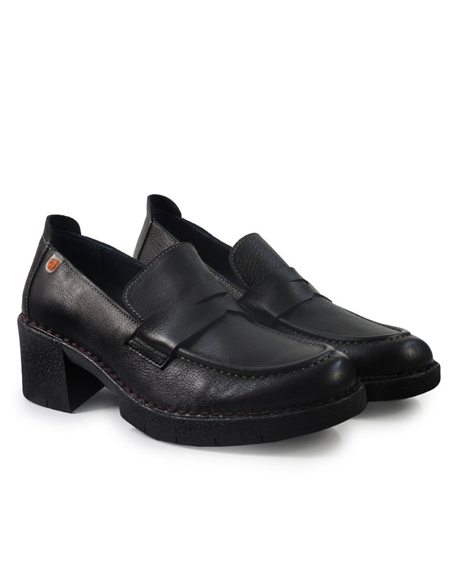 Jungla Mocassini Donna con Tacco in Pelle Nero 8127 BLACK Jungla 