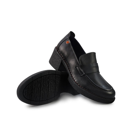 Jungla Mocassini Donna con Tacco in Pelle Nero 8127 BLACK Jungla 