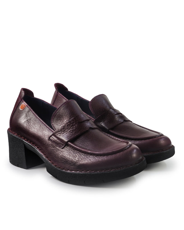 Jungla Mocassini Donna con Tacco in Pelle Viola 8127 VIOLA Jungla 