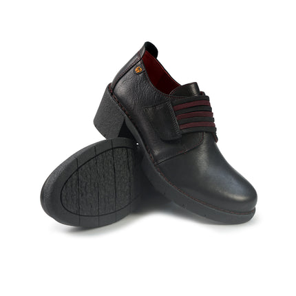 Jungla Mocassini Donna con Velcro in Pelle Nero 8315 BLACK Jungla 