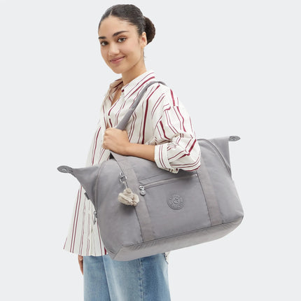 Kipling Borsone Shopper Viaggio in Tessuto Grigio ART M INVITING GREY Kipling 