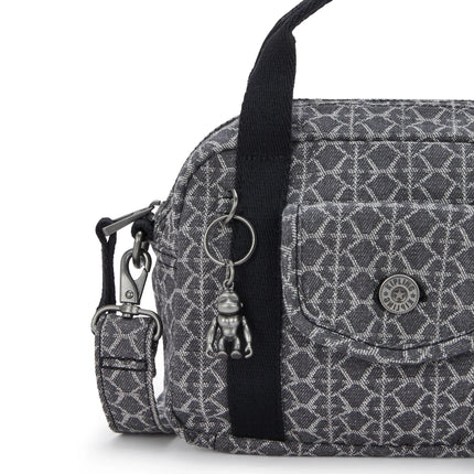 Kipling Borsetta a Spalla con Tracolla in Tessuto Denim Grey KAZIA GREY DENIM Kipling 