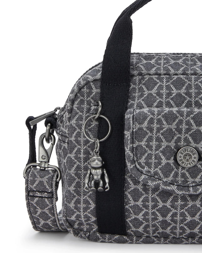 Kipling Borsetta a Spalla con Tracolla in Tessuto Denim Grey KAZIA GREY DENIM Kipling 