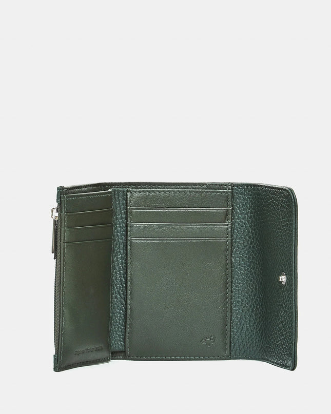 Mandarina Duck Portafogli Donna Pelle Verde Pine Green Portamonete FZP70 MELLOW LEATHER PINE GREEN Mandarina Duck 
