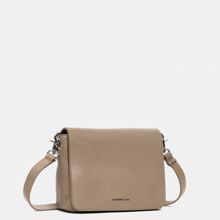 Mandarina Duck Borsa in Pelle Taupe con Patta e Tracolla FZT69 MELLOW LEATHER TAUPE Mandarina Duck 