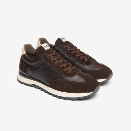 Nero Giardini Sneakers Bassa Uomo in Pelle Marrone I400411U MORO 300 Nero Giardini 
