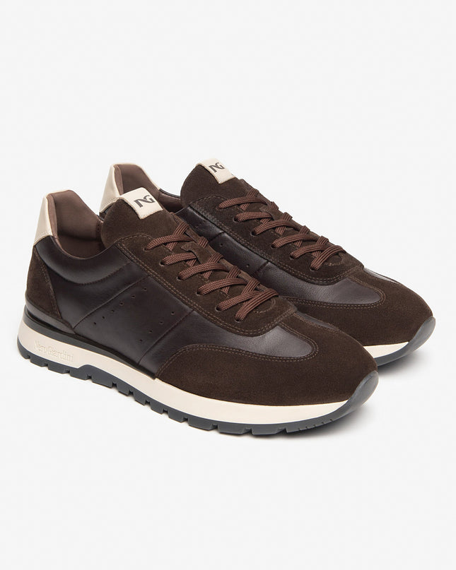 Nero Giardini Sneakers Bassa Uomo in Pelle Marrone I400411U MORO 300 Nero Giardini 