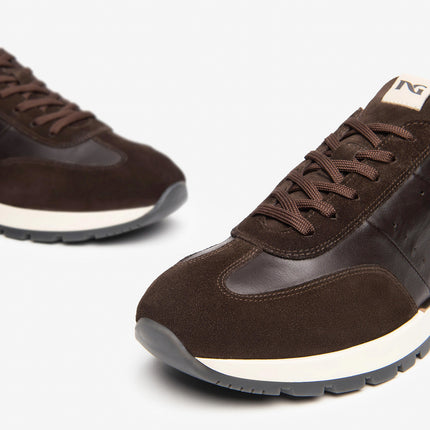 Nero Giardini Sneakers Bassa Uomo in Pelle Marrone I400411U MORO 300 Nero Giardini 