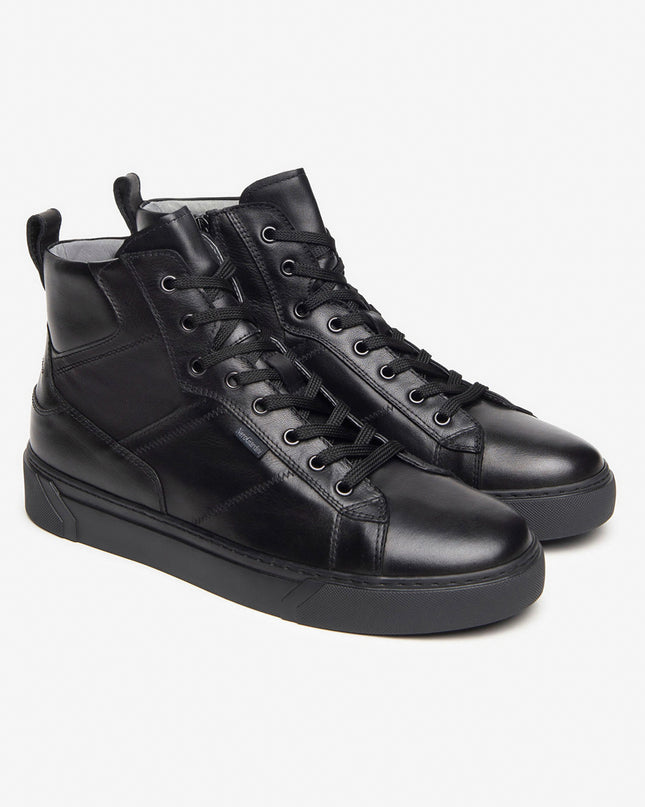 Nero Giardini Sneakers Alta Uomo in Pelle Nero I400451U NERO 100 Nero Giardini 