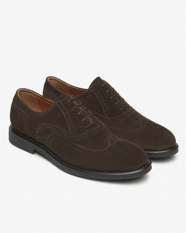 Nero Giardini Francesine Uomo Oxford Monogramma  in Camoscio Testa di Moro I500800U MORO 300 Nero Giardini 