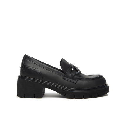 Nero Giardini Mocassini Donna con Tacco e Morsetto in Pelle Nera<BR/> I513980D NERO 100 Nero Giardini 