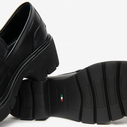 Nero Giardini Mocassini Donna con Tacco e Morsetto in Pelle Nera<BR/> I513980D NERO 100 Nero Giardini 