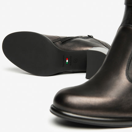 Nero Giardini Stivaletti Donna in Pelle Laminato Moro I514323D MORO 300 Nero Giardini 