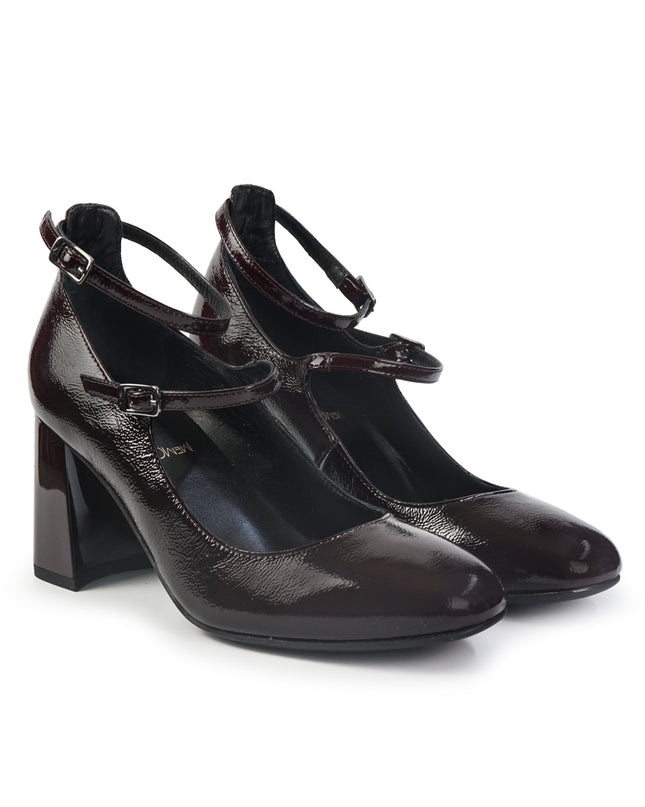 Nero Giardini Mary Jane con Doppio Cinturino in Vernice Bordo I514350D BORDO 613 Nero Giardini 