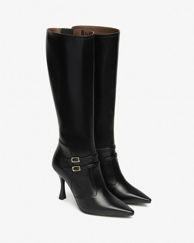 Nero Giardini Stivali Donna con Doppio Cinturino in Pelle Nero I514494DE NERO 100 Nero Giardini 