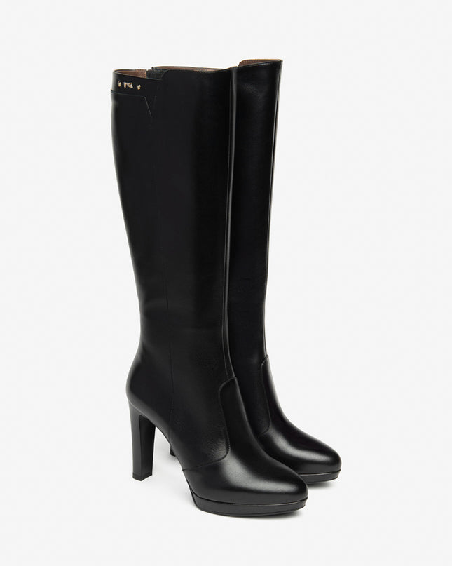 Nero Giardini Stivali Donna Tacco Alto e Plateau in Pelle Nero I514511DE NERO 100 Nero Giardini 