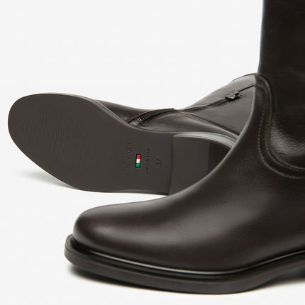 Nero Giardini Stivali Donna conTacco Basso in Pelle Testa di Moro I514704D MORO 300 Nero Giardini 
