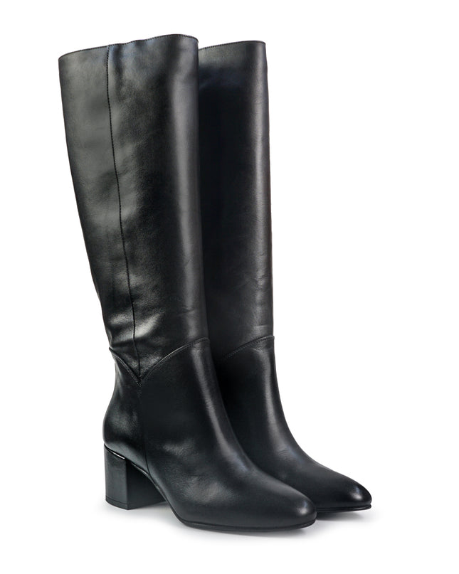 Stivali Spatarella Donna Tubolare in Pelle Nero 0301 BLACK Spatarella 