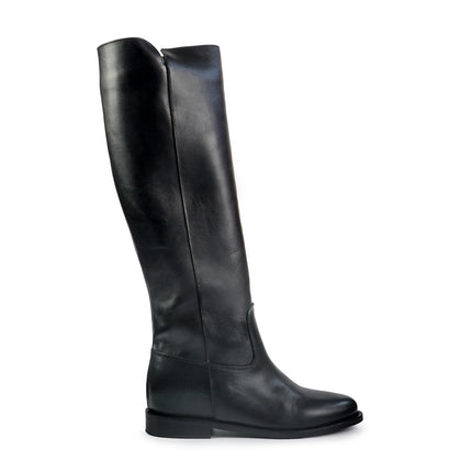 Spatarella Stivali Donna con Zeppa Tubolare in Pelle Nero BZ131 BLACK Spatarella 