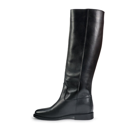 Spatarella Stivali Donna con Zeppa Tubolare in Pelle Nero BZ131 BLACK Spatarella 