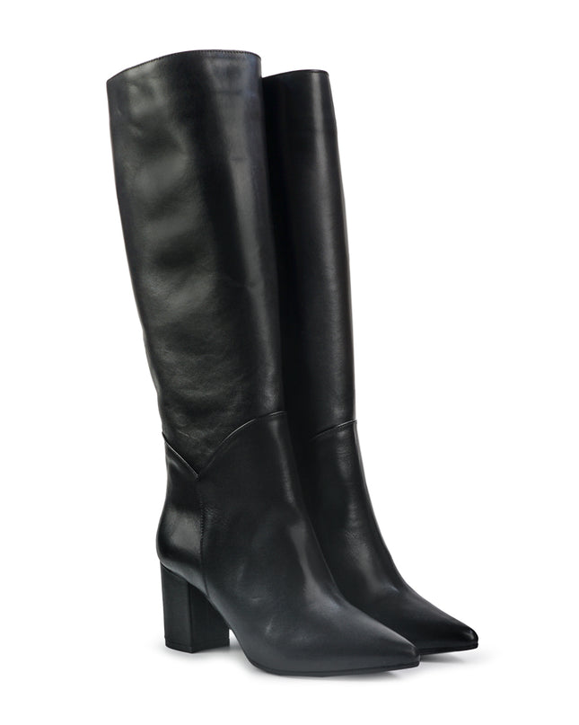 Spatarella Stivali Donna a Punta con Tacco in Pelle Nero LP111 BLACK Spatarella 