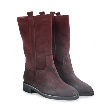 Spatarella Stivaletti Donna Tacco Basso Tubolare in Pelle Ingrassata Bordo LP32 BORDEAUX Spatarella 