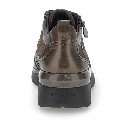 Stonefly Sneakers Donna Lacci e Zip in Pelle Marrone Brown 221739 CLERYN BROWN Stonefly 