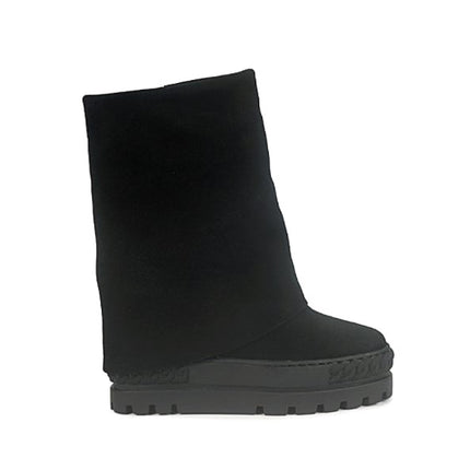 Tsakiris Mallas Stivali Donna Double Face con Risvolto e Zeppa in Camoscio Nero 622 NINA CAMOSCIO BLACK Tsakiris Mallas 