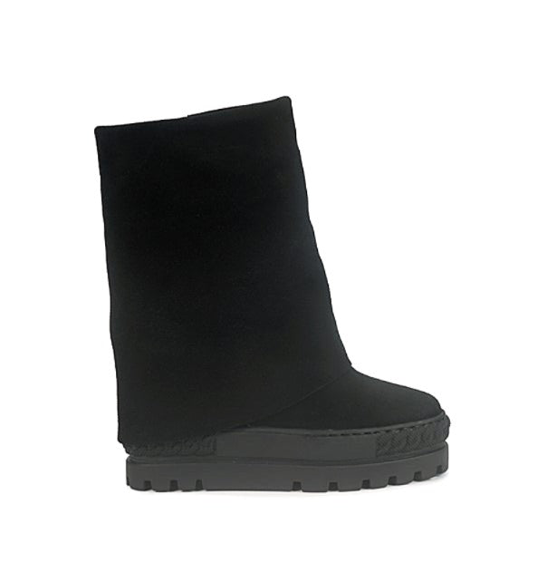 Tsakiris Mallas Stivali Donna Double Face con Risvolto e Zeppa in Camoscio Nero 622 NINA CAMOSCIO BLACK Tsakiris Mallas 