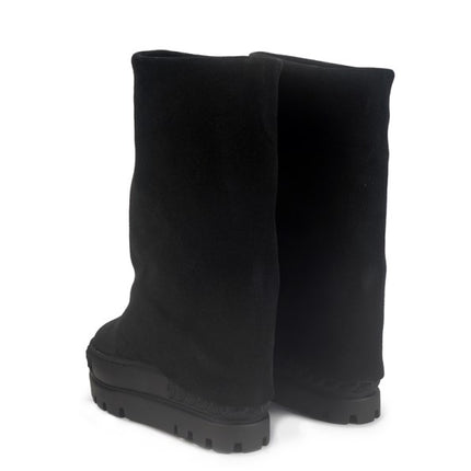 Tsakiris Mallas Stivali Donna Double Face con Risvolto e Zeppa in Camoscio Nero 622 NINA CAMOSCIO BLACK Tsakiris Mallas 