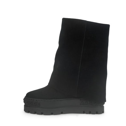 Tsakiris Mallas Stivali Donna Double Face con Risvolto e Zeppa in Camoscio Nero 622 NINA CAMOSCIO BLACK Tsakiris Mallas 