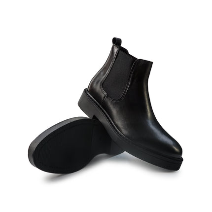 Vueva Stivaletti Chelsea Uomo in Pelle Nero MH588H07 BARCLAY BLACK Vueva 