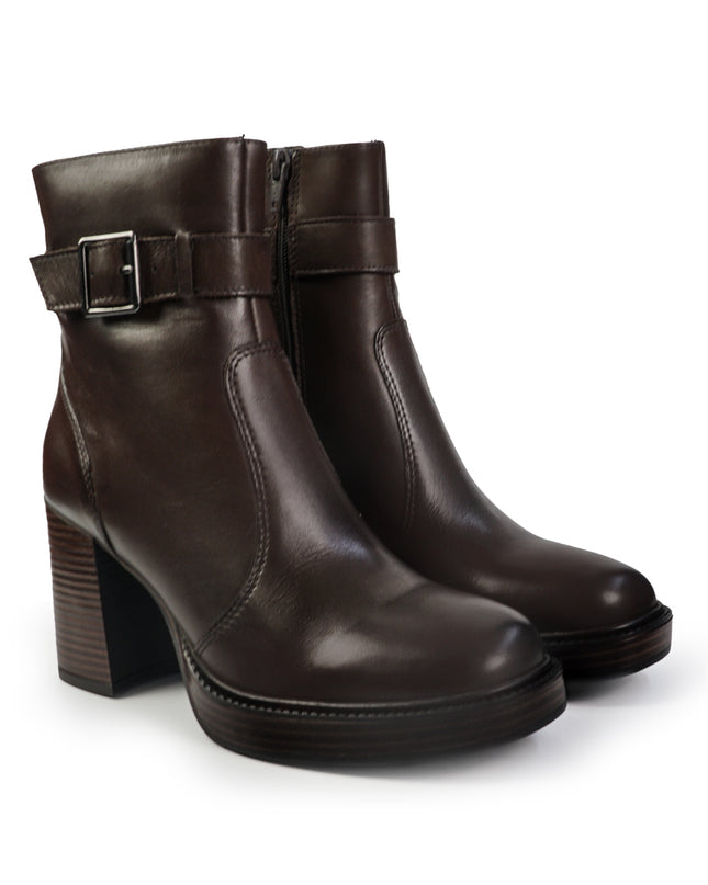 Vueva Stivaletti Donna con Tacco e Plateau in Pelle Marrone WH478H07 PLATA BROWN Vueva 