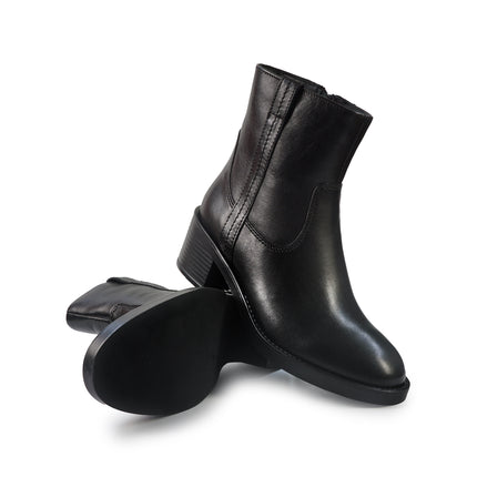 Vueva Stivaletti Donna con Tacco in Pelle Nero WH497H04 OMEGA BLACK Vueva 