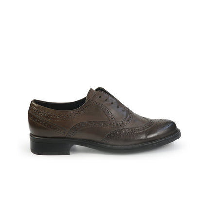 Vueva Mocassino Francesina Donna con Impuntura in Pelle Marrone WS177R10 MARTINA BROWN Vueva 