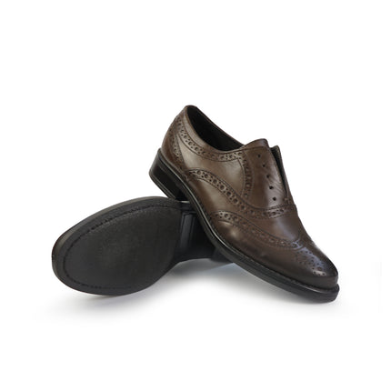 Vueva Mocassino Francesina Donna con Impuntura in Pelle Marrone WS177R10 MARTINA BROWN Vueva 