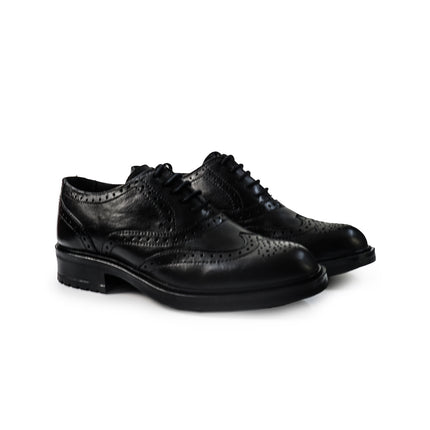 Vueva Francesine Stingate Donna con Impuntura in Pelle Nero WS66R02 SIENA BLACK Vueva 