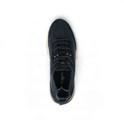 Sneakers Bassa Uomo in Camoscio e Tessuto Blu | Alberto Guardiani LEVANTE KNIT NAVY Alberto Guardiani 