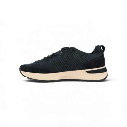 Sneakers Bassa Uomo in Camoscio e Tessuto Blu | Alberto Guardiani LEVANTE KNIT NAVY Alberto Guardiani 